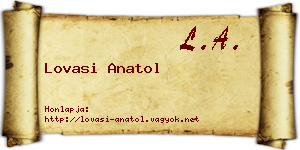 Lovasi Anatol névjegykártya